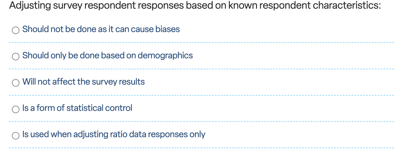 The type of survey question response scales