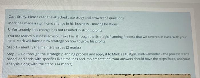 Case 6A Steamer's Burgers Mark thought this day