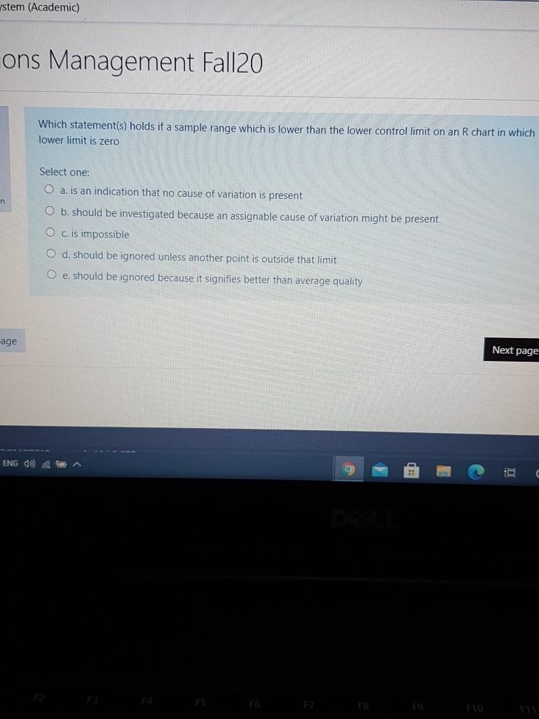 stem (Academic) ons Management Fall20 Which