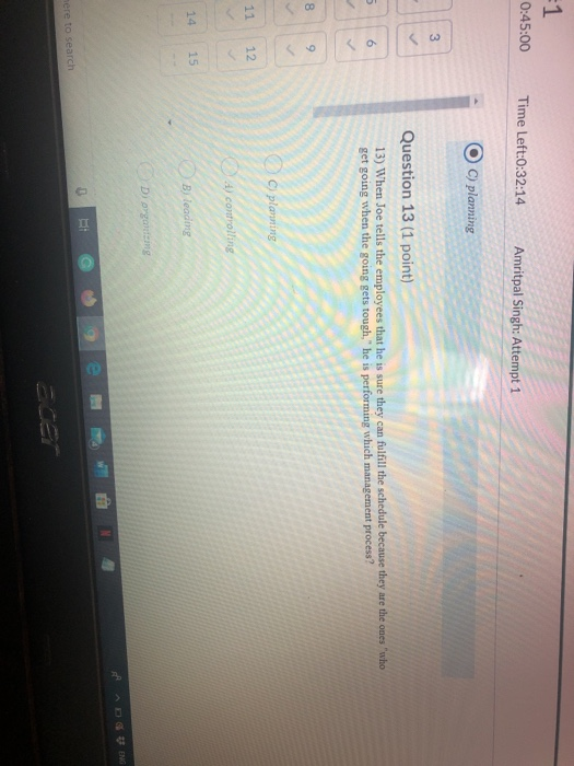 1 0:45:00 Time Left:0:32:14 Amritpal Singh: