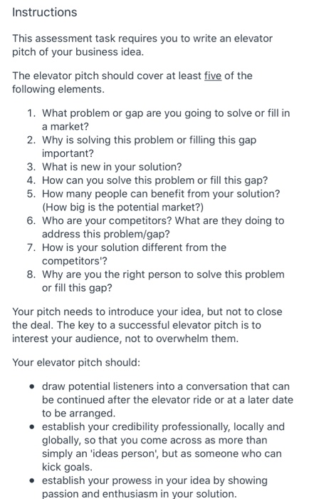 how can i write a elevator pitch summary for a