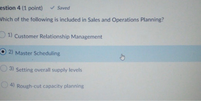 Question 1 (1 point) In a mass customization