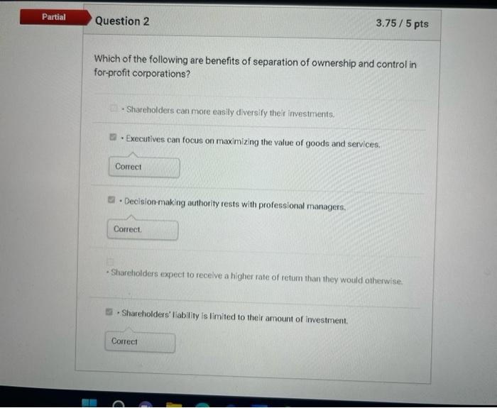 each answer has different assigned mark (ie if 4