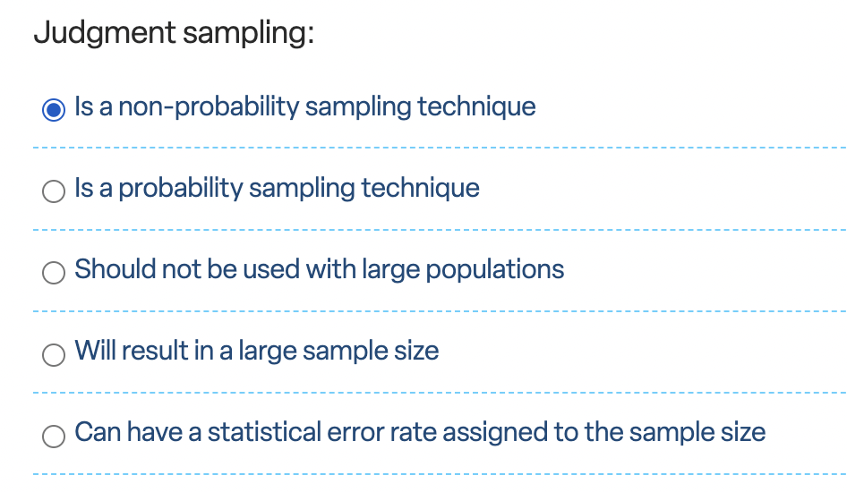 Judgment sampling: Is a non-probability sampling