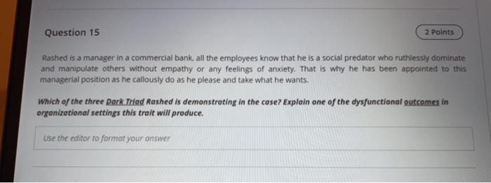 Question 13 2 Points Dave Docket, the