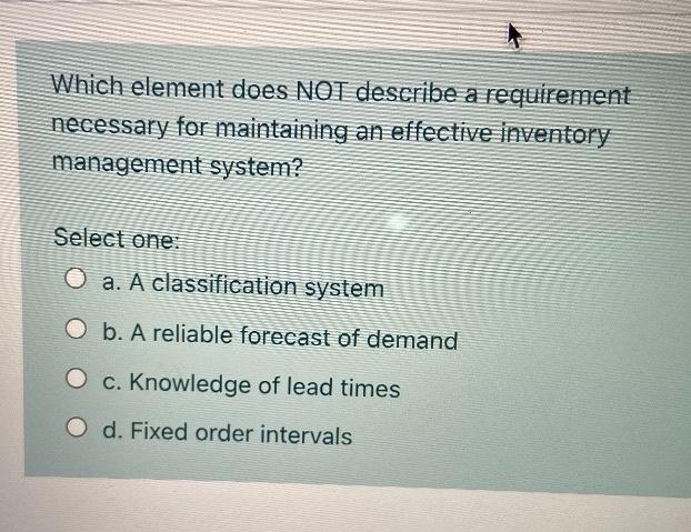 Which element does NOT describe a requirement