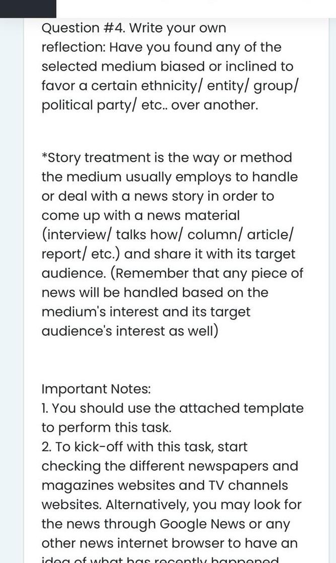 Question #4. Write your own reflection: Have you