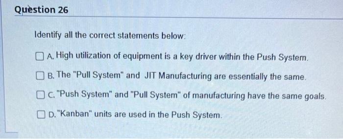 quickly Identify all the correct statements