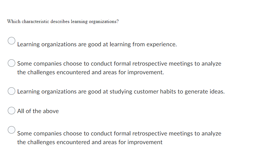 Which characteristic describes learning