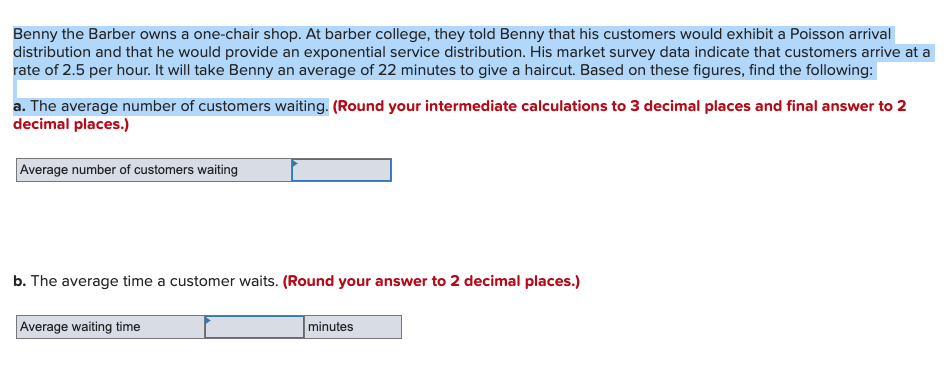 Benny the Barber owns a one-chair shop. At barber