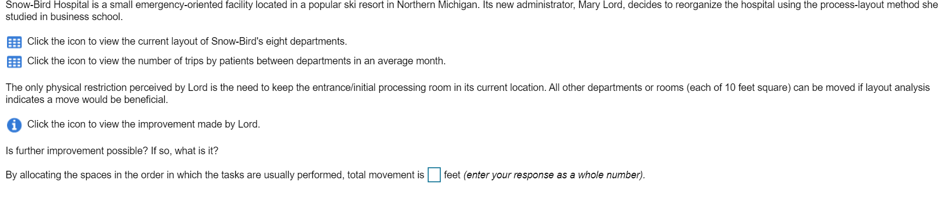 Snow-Bird Hospital is a small emergency-oriented