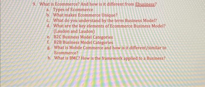 9. What is Ecommerce? And how is it different
