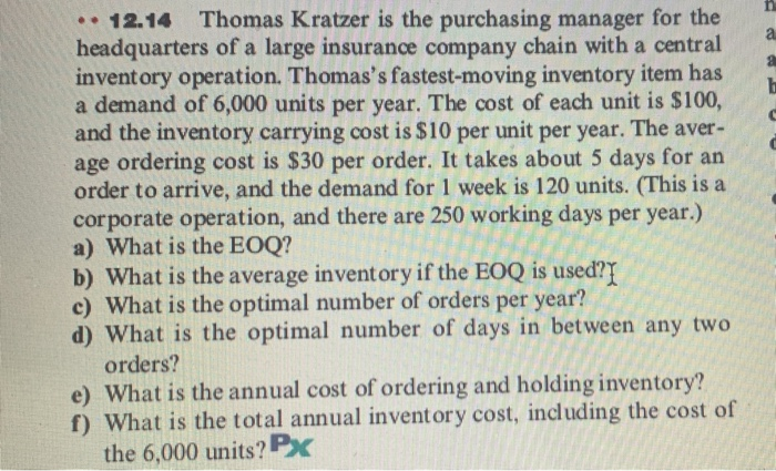 n .. 12.14 Thomas Kratzer is the purchasing