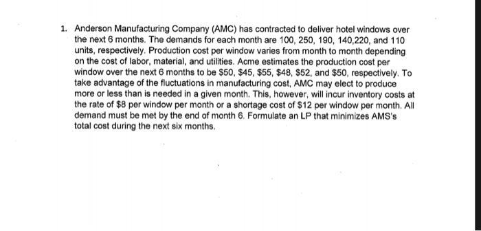 operations research question. please do by hand