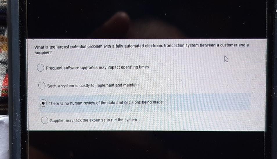 What is the largest potential problem with a
