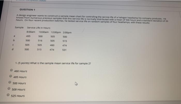 QUESTION 1 A design engineer wants to construct a