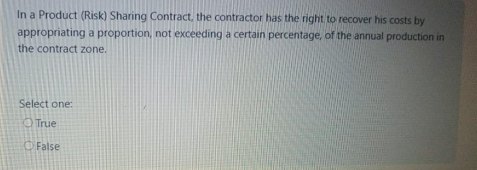 Please answer In a Product (Risk) Sharing