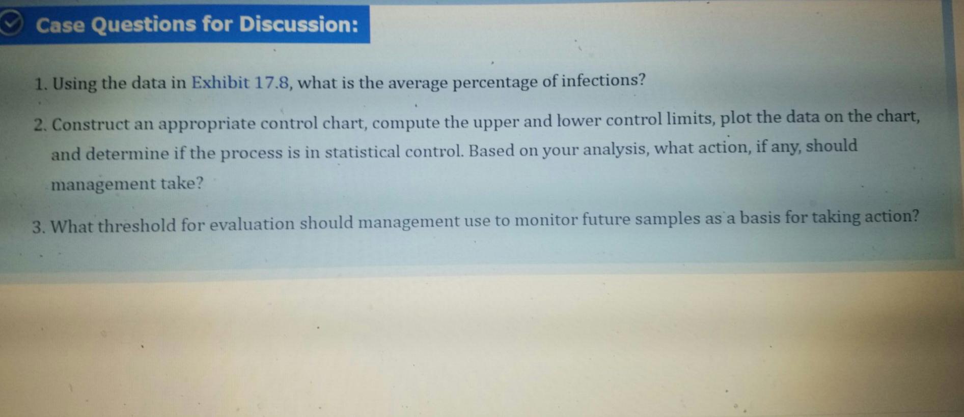 Case Questions for Discussion: 1. Using the data