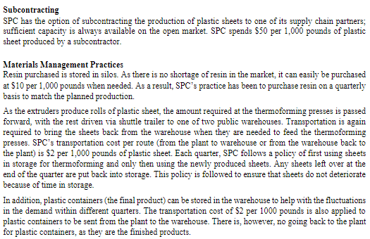 Develop Linear Program models to minimize costs