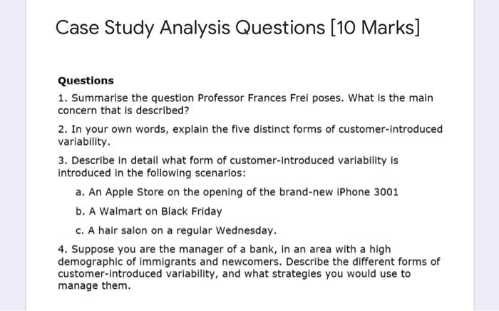 pls answer 2 3 and 4 Case Study Analysis