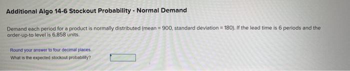 Additional Algo 14-6 Stockout Probability -