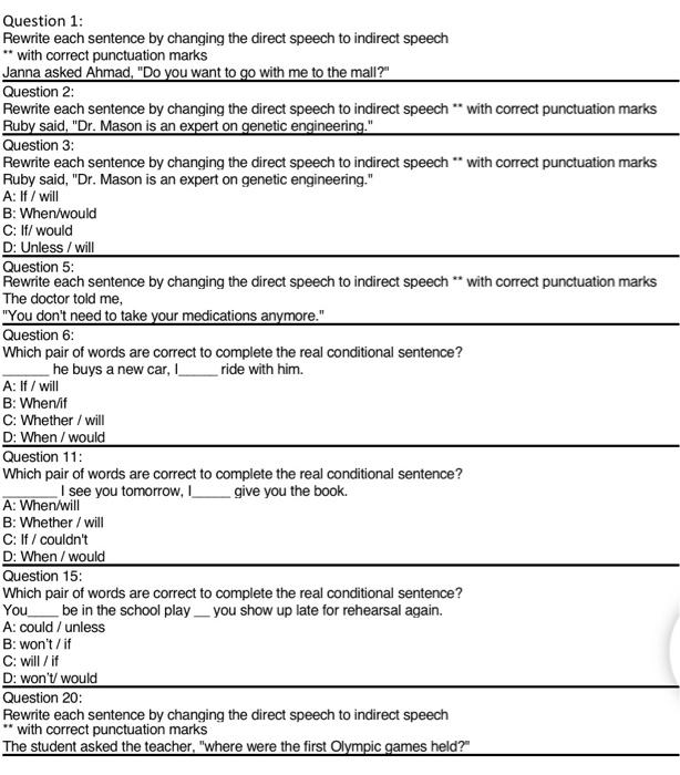 " with correct punctuation marks Janna asked