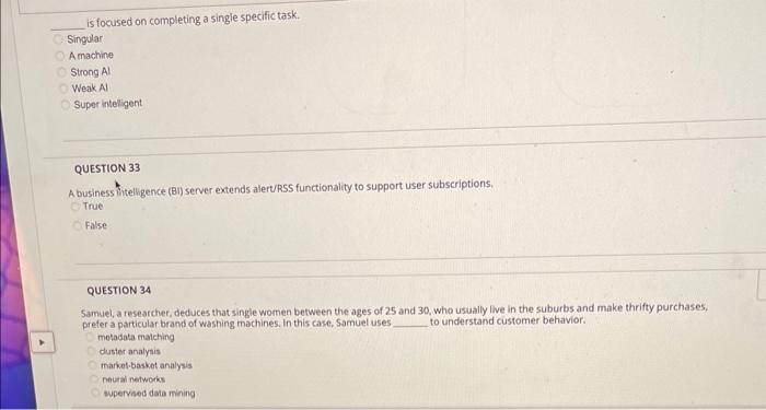 is focused on completing a single specific task.