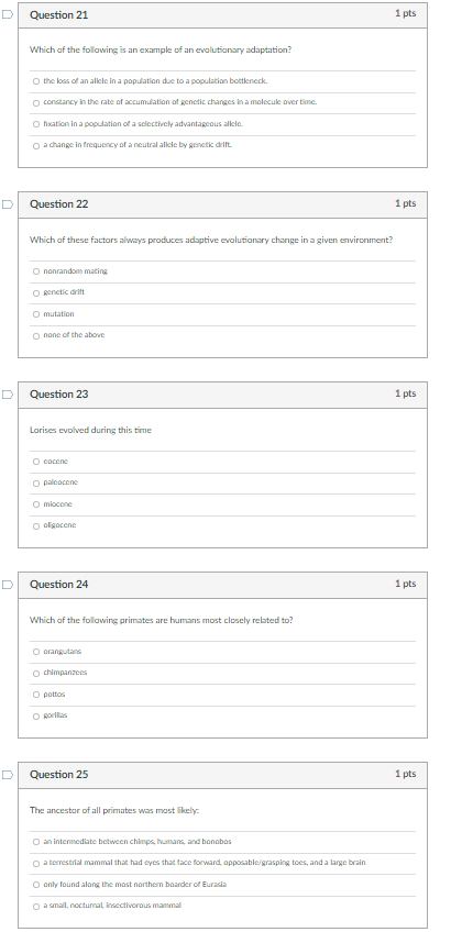 Question 21 Which of the following is an example