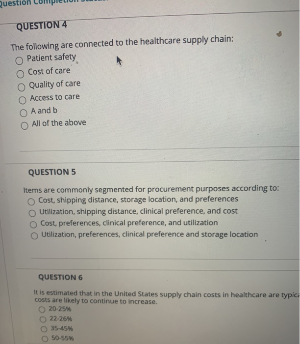 Question QUESTION 4 The following are connected