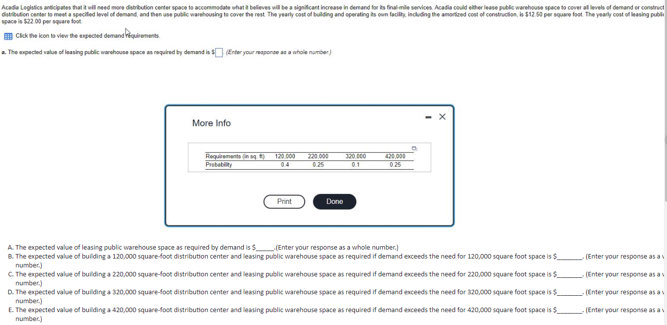 *Enter responses as a whole number (A-E). space