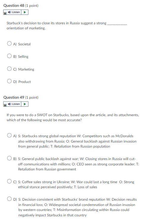Part II: Case Analysis Starbucks Closes Stores,