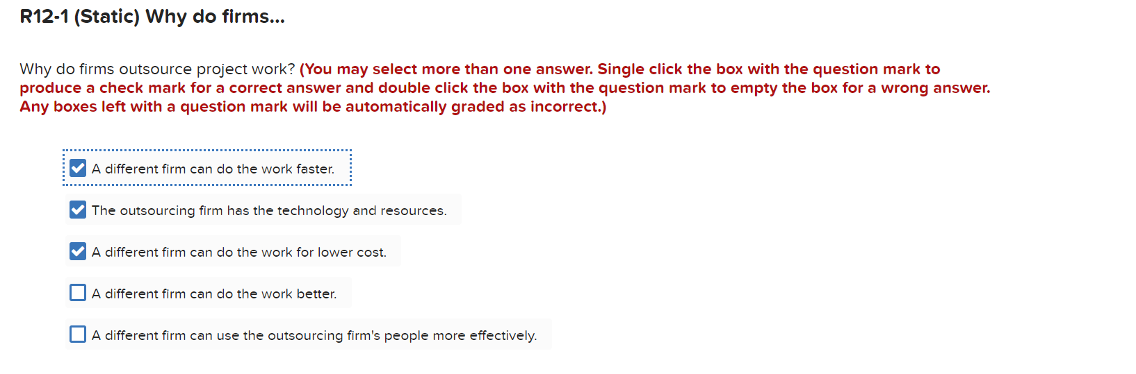 R12-1 (Static) Why do firms... Why do firms