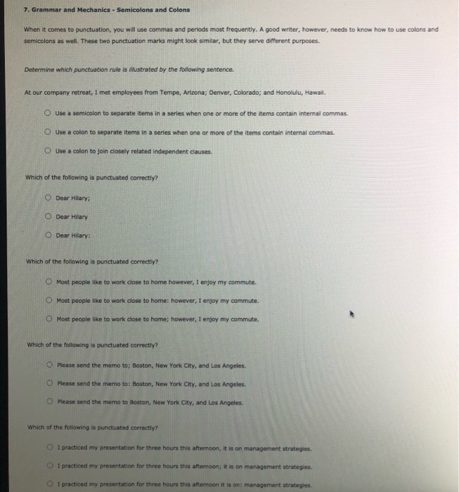 7. Grammar and Mechanics - Semicolons and Colons