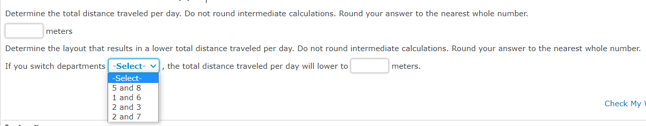 Interdenartmental Trins ner Dav Distances between