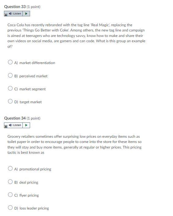 Question 31 (1 point) Listen The Audi A6 has