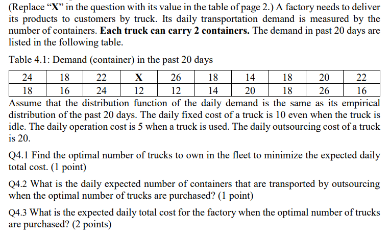 X=16 (Replace X in the question with its value in