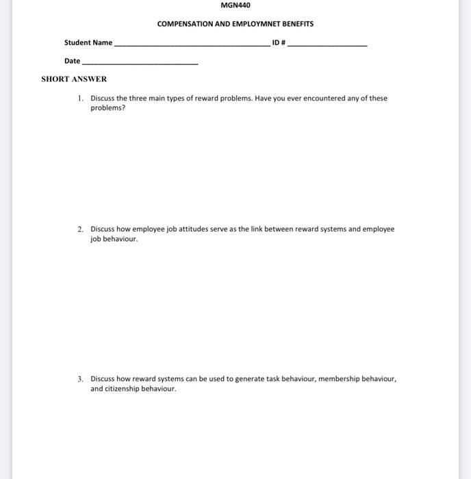 ASAP MGN440 COMPENSATION AND EMPLOYMNET BENEFITS