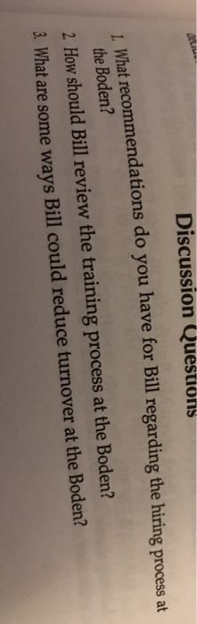 what recommendations do you have for Bill