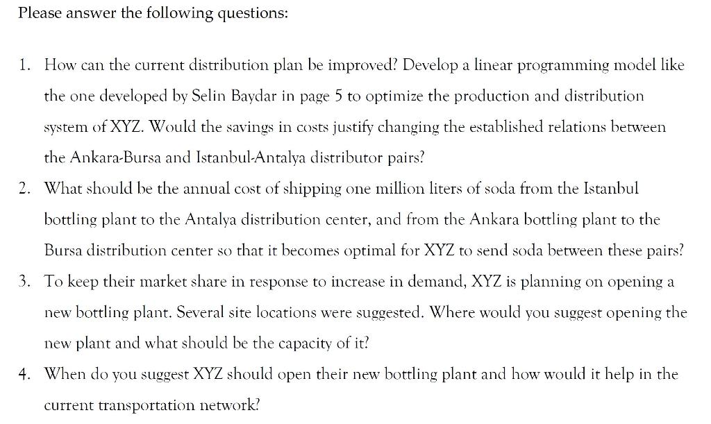 Please can you answer these questions for me with