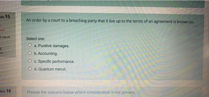 b law 15.19.21.22 on 15 An order by a court to a