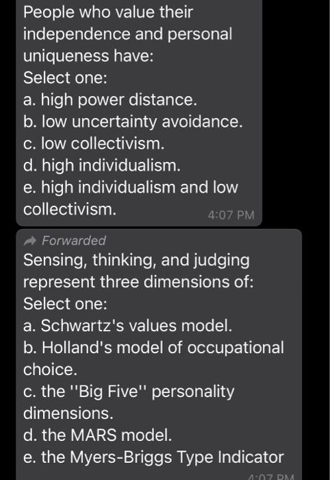 Forwarded Ability includes which of these? Select