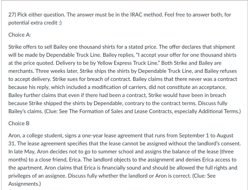 Using the below method please solve for the above