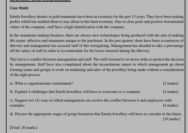 Organizational behaviour Case Study Emefa