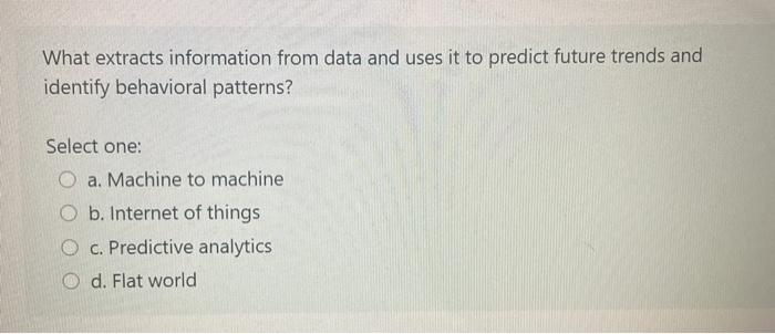What extracts information from data and uses it