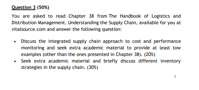 Question 3 (50%) You are asked to read Chapter 38