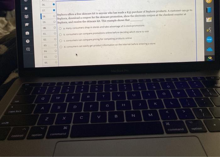 56. . 57 . 58 s! 6 Sephora offers a free skincare