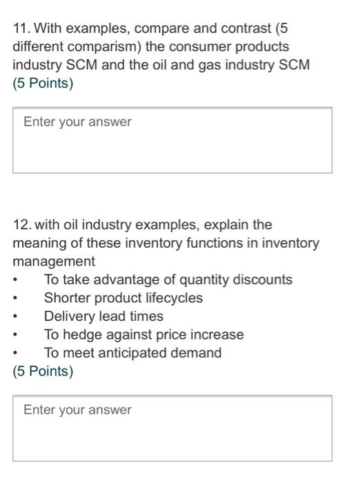 11. With examples, compare and contrast (5