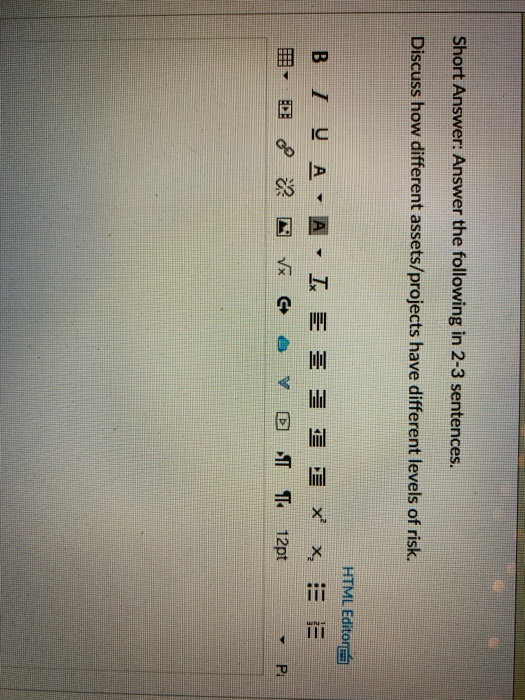 Short Answer: Answer the following in 2-3