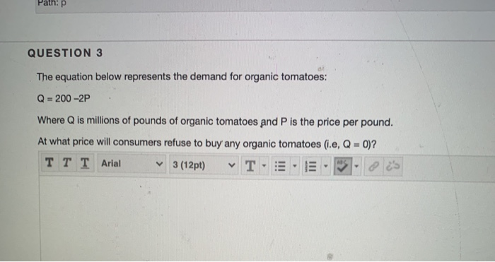 QUESTION 1 The equation below represents the