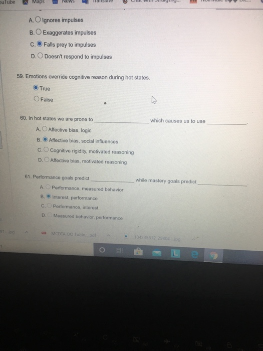 ouTube Maps A. O ignores impulses B. Exaggerates